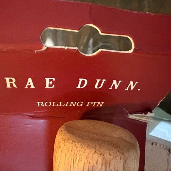 Rae Dunn White Rolling Pin with Wooden Handles - Picture 2 of 2